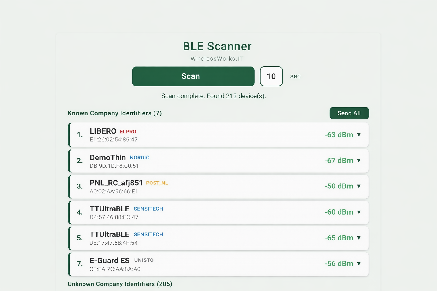 BLE Scanner App Preview